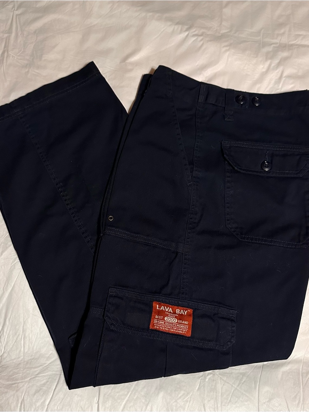 Vintage Lava Bay Black Cargo Pants 30x30 w Adjustable Waist.